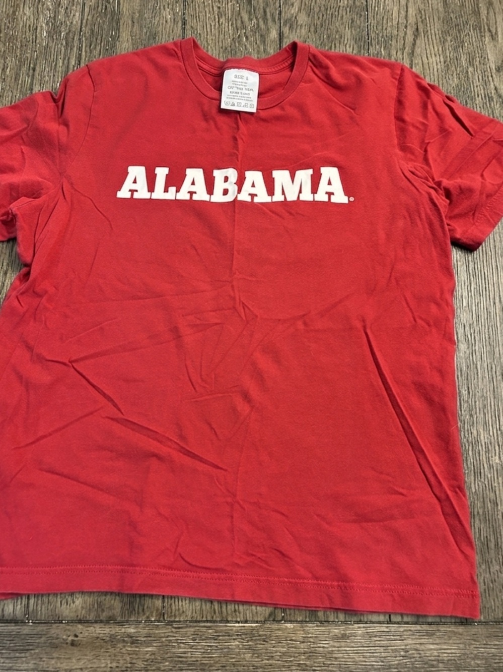 Alabama university Logo Short Sleeve T-Shirt - Red size large unisex
